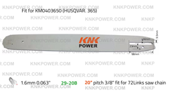 29-20B 20" pitch 3 8" BAR KM0403650 (HUSQVARNA 365)