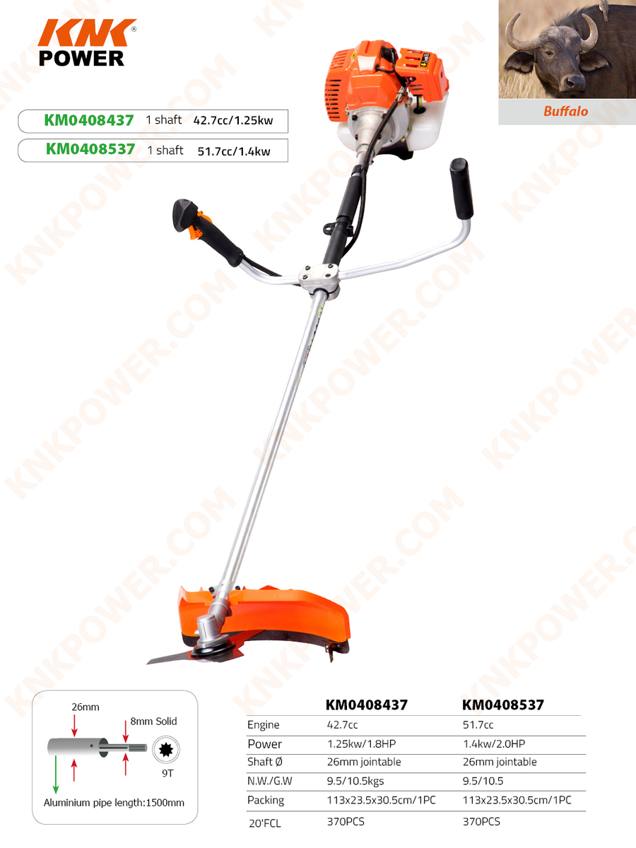 42.7CC GASOLINE BRUSH CUTTER & GRASS TRIMMER 1 SHAFT Engine:42.7cc