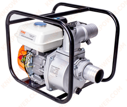 KM0404401 WATER PUMP 4" 9.0HP Engine:KMG170(5.5HP)4 Stroke Outlet size:100mm(4") Inlet size:100mm(4") Q.max.capacity:80m3 h Lift h.max:28m Suction:7m