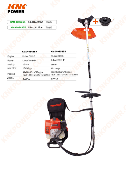 Comparison of High Backpack Brushcutter With Kawasaki Engine