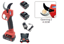 Load image into Gallery viewer, LITHIUM BATTERY SCISSORS Max.Cutting:4.0CM VOLTAGE : 18V DC POWER : 400W BRUSHLESS MOTOR MAX CUTTING DIA. : 4.0CM N.W.: 1.34KGS (SCISSORS+1PC BATTERY) PACKING:BLOW CASE CARTON BOX:51X34X29CM 5PCS WITHOUT BATTERY AND CHARGER