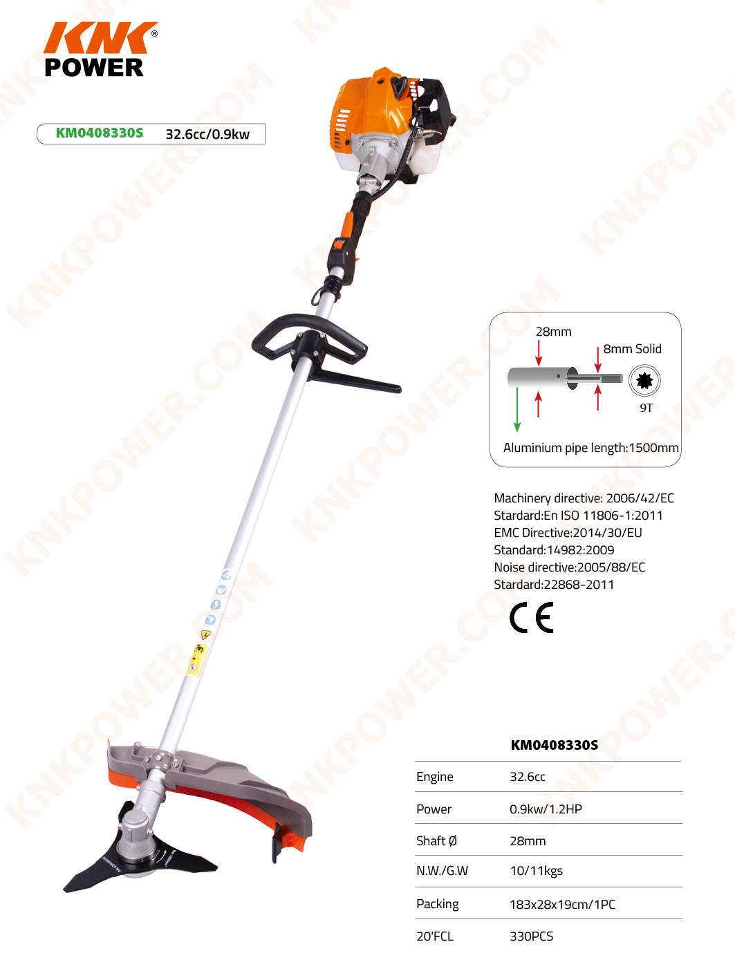 knkpower [14126] 32.5CC GASOLINE BRUSH CUTTER &GRASS TRIMMER