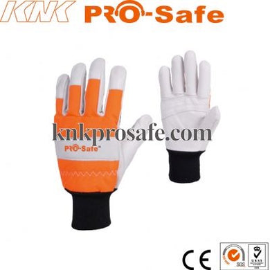 knkpower [18111] skin leather chainsaw protective gloves
