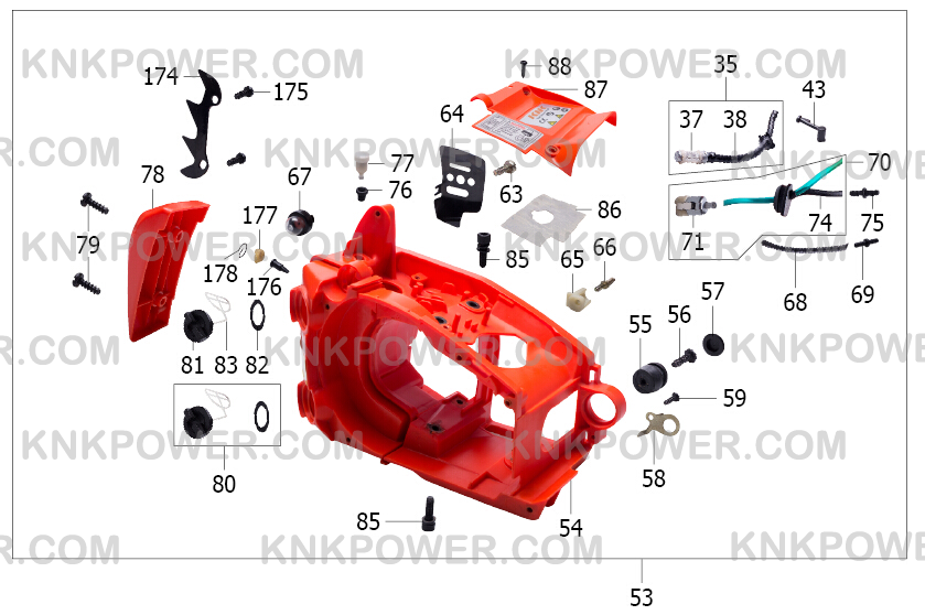 KM0403250-53 FUEL AND OIL TANK ASSY.